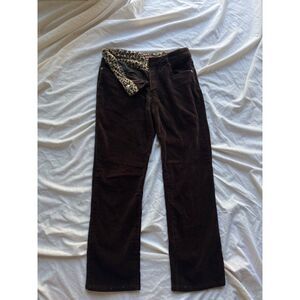 Cute ytk leopard print brown cordrey pants
